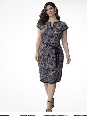 Talbots Paisley midi dress/w 10P/a lined/flattering silhouette, versatile look